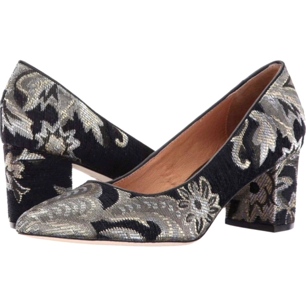 Corso Como Black Metallic Brocade Shoes/Pumps size 9.5